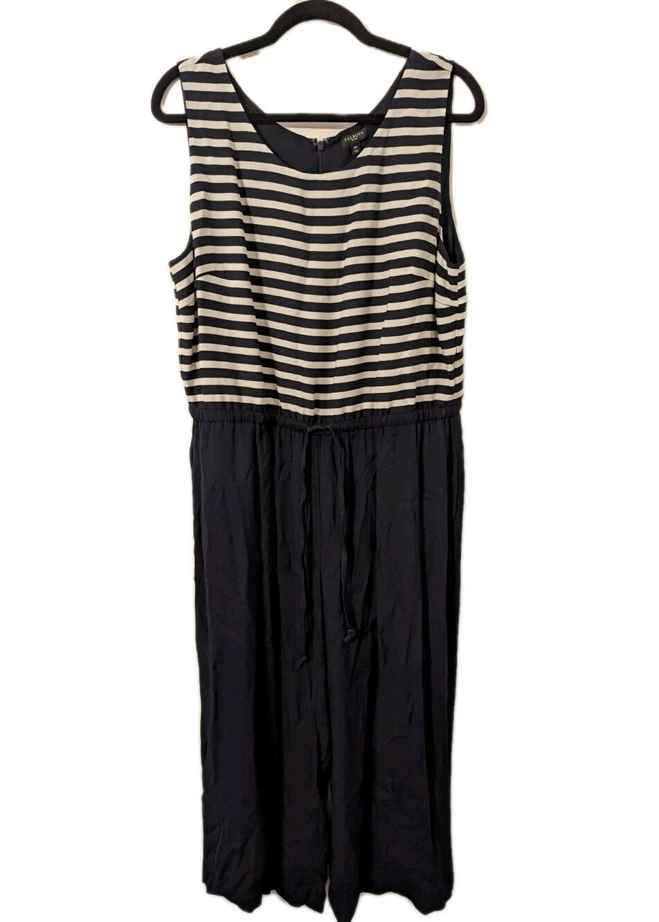 Talbots Size 16P Capri Romper Navy and White Stripe Sailor